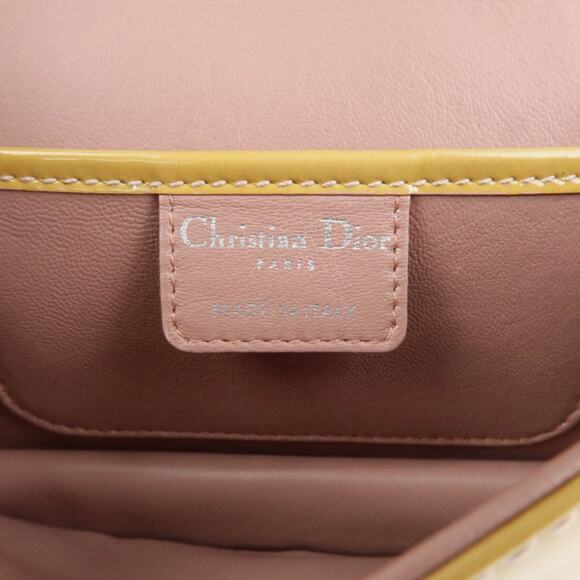 💎✨Authentic✨💎Christian Dior Canage Patent Leather Chain Shoulder Bag Yellow - Picture 14 of 14